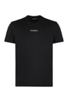Dolce & Gabbana Black Crewneck T-shirt With Signature Logo In Cotton Man