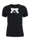 Dolce & Gabbana Bow Detail Crew Neck Short Sleeve T-shirt In Black