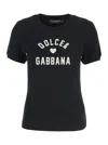 Dolce & Gabbana Black Cotton Logo T-shirt In Black