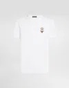 Dolce & Gabbana Bee And Crown Embroidered Tshirt In White