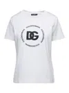 DOLCE & GABBANA WHITE T-SHIRT WITH LOGO LETTERING PRINT IN COTTON WOMAN