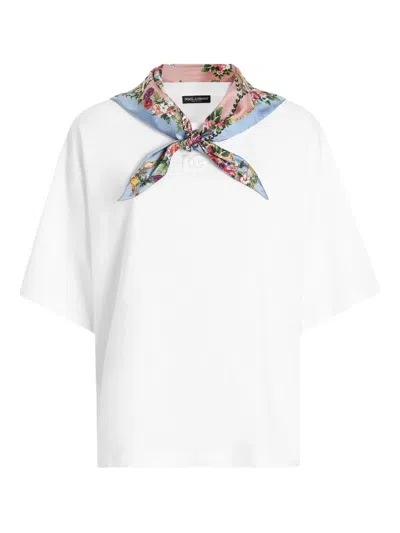 Dolce & Gabbana T-shirt Mit Schaldetail In White