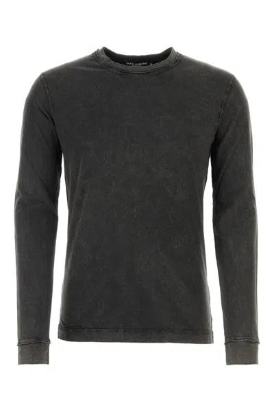 Dolce & Gabbana Dark Grey Cotton T-shirt In Gray