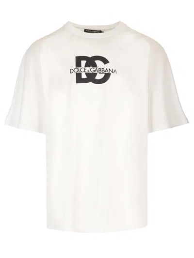 Dolce & Gabbana T-shirt Over In Bianco Ottico
