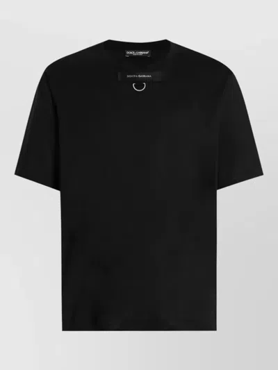 Dolce & Gabbana T Shirt Round Neck Short Sleeves D Ring In Black