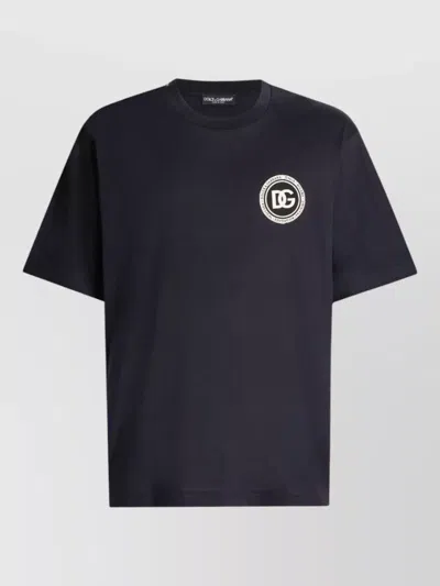 Dolce & Gabbana T Shirt Short Sleeves Crew Neck Patch In Black