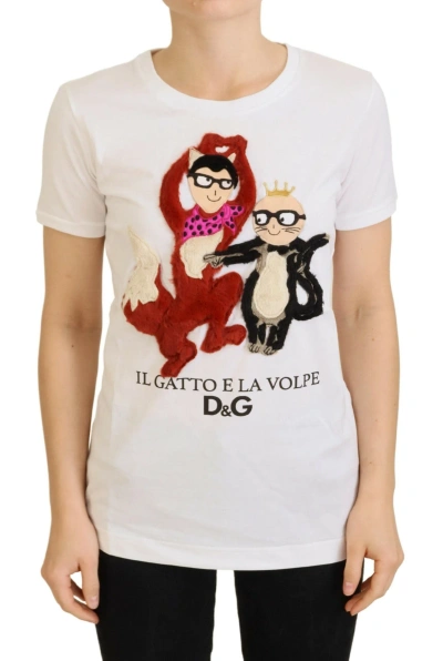 Dolce & Gabbana Textured Designer T-shirt In White