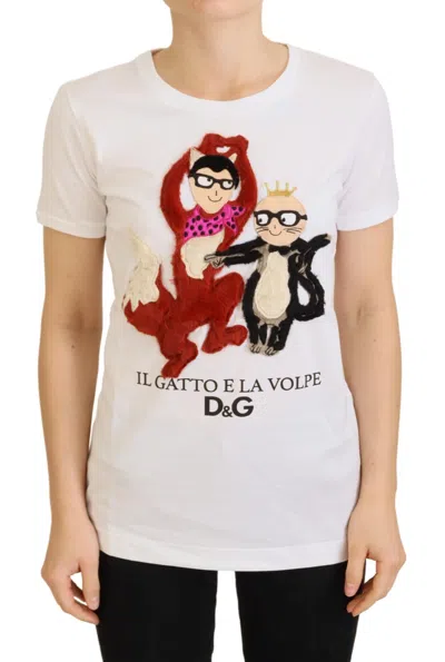Pre-owned Dolce & Gabbana T-shirt Top White Textured Short Sleeve It38 /us4/ Xs Rrp 860usd