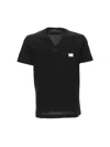 Dolce & Gabbana Chest Logo-tag V-neck T-shirt In Black