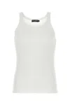 Dolce & Gabbana Classic Fit Cotton Blend Tank Top With Ribbed Texture In White