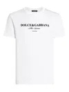 Dolce & Gabbana White Crewneck T-shirt With Logo Lettering Print On The Front In White