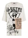 Dolce & Gabbana Women White Crew Neck T-shirt With Maxi Print On The Front In Cotton Woman In White