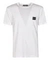 Dolce & Gabbana White Crewneck T-shirt With Logo Plate In Cotton Man In White