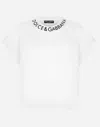 Dolce & Gabbana Logo-embroidered Cotton T-shirt In White