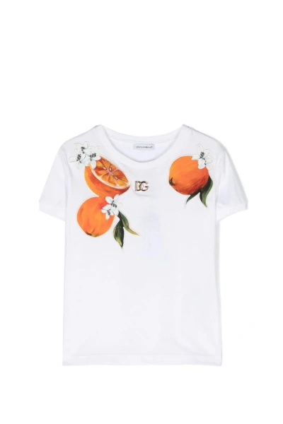 Dolce & Gabbana Kids' T-shirt In Bianco Ottico