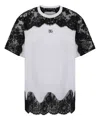 Dolce & Gabbana Jersey T-shirt With Dg Logo And Lace Inserts In White