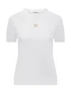 Dolce & Gabbana White T-shirt With Dg Logo On The Front Finished With Rhinestones In White