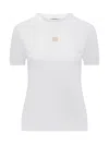 Dolce & Gabbana White T-shirt With Dg Logo On The Front Finished With Rhinestones In White