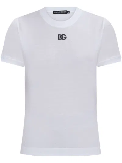 Dolce & Gabbana T-shirt With Embroidery In White