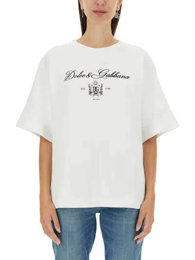 DOLCE & GABBANA DOLCE & GABBANA T-SHIRT WITH LETTERING LOGO