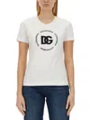 Dolce & Gabbana White T-shirt With Logo Lettering Print In Cotton
