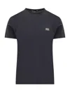 Dolce & Gabbana Black T-shirt With Logo Tag Detail On The Front In Cotton Man In Black