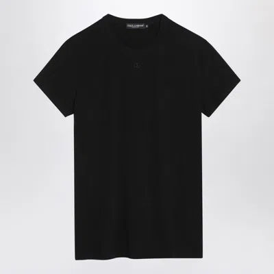 Dolce & Gabbana T-shirt With Logo Embroidery In Black
