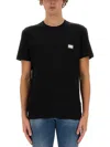 Dolce & Gabbana Cotton T-shirt With Metal Plaque Featuring Front Logo