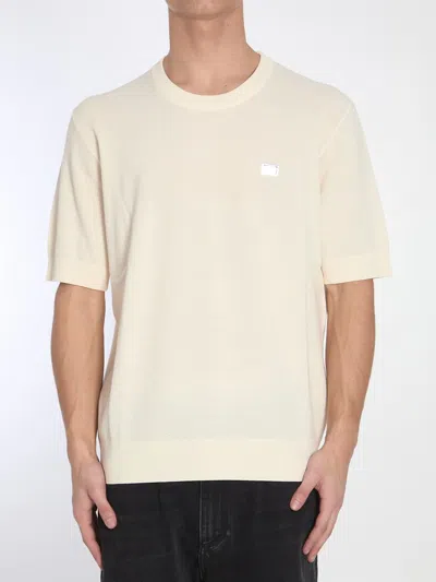 Dolce & Gabbana T-shirt With Logo Plaque In White