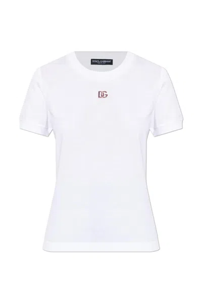 Dolce & Gabbana T-shirt With Logo In Gray