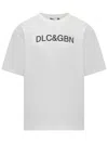 Dolce & Gabbana White Crewneck T-shirt With Contrasting Logo In White