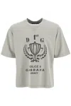 Dolce & Gabbana Logo-print Cotton T-shirt In Grigio Chiaro 5 (grey)