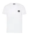 Dolce & Gabbana White Crewneck T-shirt With Logo Plate In Cotton Man In White