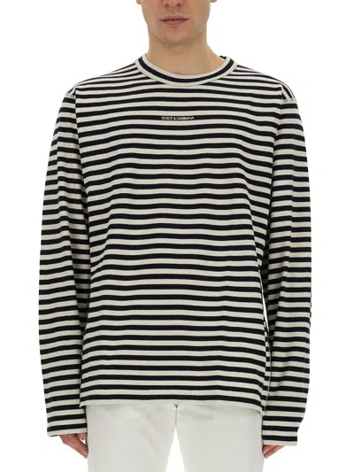 DOLCE & GABBANA DOLCE & GABBANA T-SHIRT WITH STRIPE PATTERN
