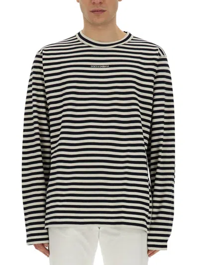 Dolce & Gabbana T-shirt With Stripe Pattern In Multi