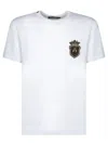 Dolce & Gabbana White Heraldic Patch Cotton T-shirt