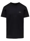 Dolce & Gabbana Black T-shirt With Logo Tag Detail On The Front In Cotton Man In Black
