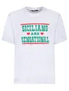 Dolce & Gabbana White Graphic Print Cotton Crew Neck T-shirt