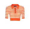 Dolce & Gabbana Striped Polo In Orange