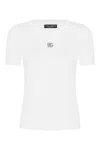 Dolce & Gabbana Crystal-embellished Cotton T-shirt In White