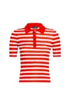 Dolce & Gabbana Red Striped Polo Shirt In Red