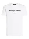 Dolce & Gabbana White Crewneck T-shirt With Logo Lettering Print On The Front In White
