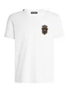 Dolce & Gabbana White Heraldic Patch Cotton T-shirt