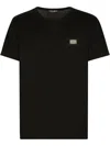 Dolce & Gabbana Logo V-neck T-shirt In Black