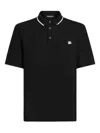 Dolce & Gabbana Polo Shirt In Piqué De Coton In Black