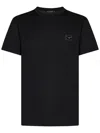 Dolce & Gabbana Black T-shirt With Logo Tag Detail On The Front In Cotton Man In Black