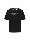 Dolce & Gabbana Logo-embroidered Layering Cotton T-shirt In Black