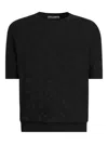 Dolce & Gabbana Micro-dot Stitch Silk Pullover In Black