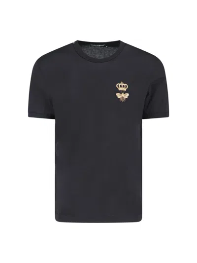 Dolce & Gabbana Embroidery T-shirt In Black