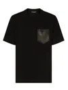 Dolce & Gabbana Cotton T-shirt With Leather Breast Pocket And Logo